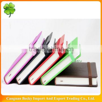 Customization company logo colorful pu pull up leather hard cover notebook stationery in China with elastic closure