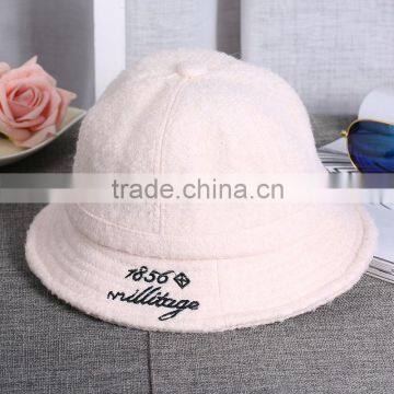 Vintage Fashion Women's Hat Bucket Style Plain Color Wool Acrylic Blended One Size