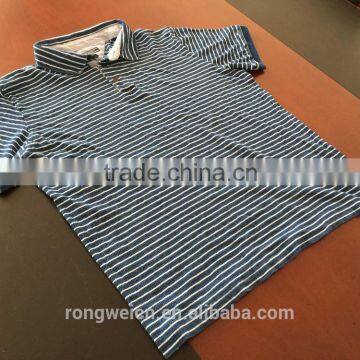 indigo stripe knitted denim pique