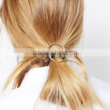 A-1135 Gold Plated Hair Black Bands Jewelry Hollow Circle Half Stick Pendant Head Bands For Women photo-2