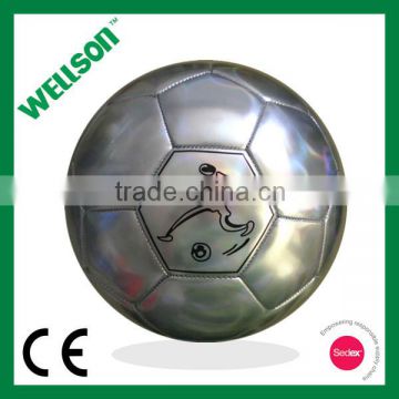 Silver metallic PVC soccer ball