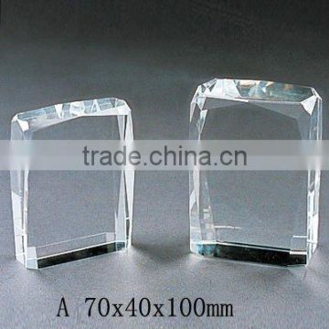 Grade A crystal blank block with engrave fdor crystal trophy and award (R-0385)