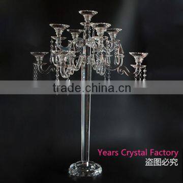 Glass Votive Candelabra Wedding Decorations Tall Crystal Candelabra Flower Arrangements Crystal Tea Light Holder photo-2