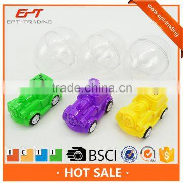 Plastic mini pull back car toy in capsule toys for promotion