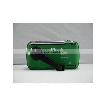 Crank Dynamo Solar Flashlight With LED Radio photo-2