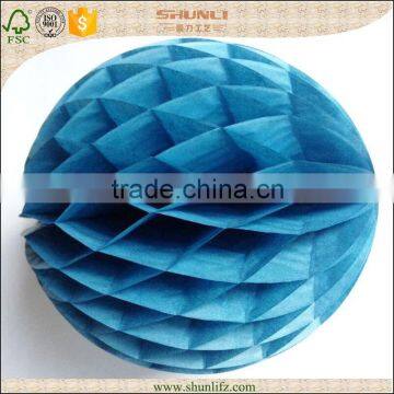 2015 hot products interior hanging decoration wave tissue paper honeycomb ball