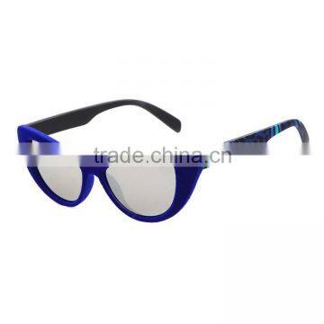 2014 cat eye wide temple flocked sunglass