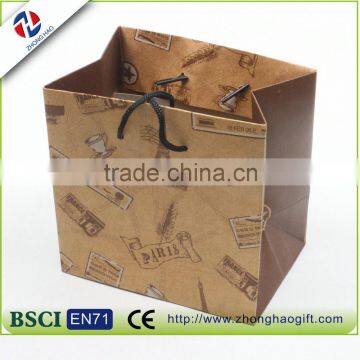 wholesale reusable printed printed kraft paper bag