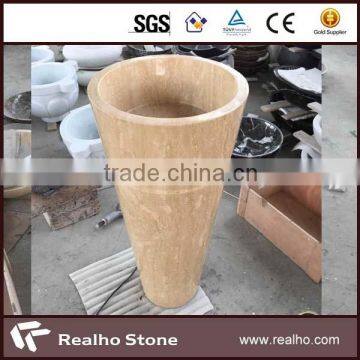 beige travertine free standing hand basin