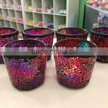 Cylinder Home Decor Mosaic Glass Candle Holder