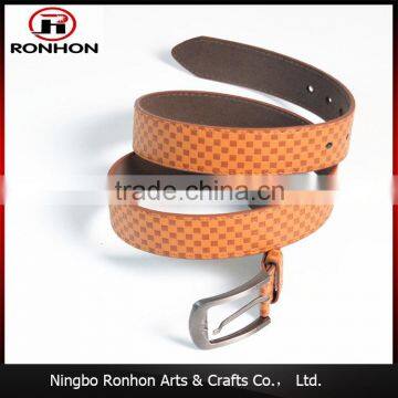 Yellow Cheap Dot Waist Belt for Men, PU/PVC leather belt