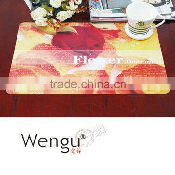 2014 new design Rose Plastic Place Mat for Dinner/Gift/Promotion