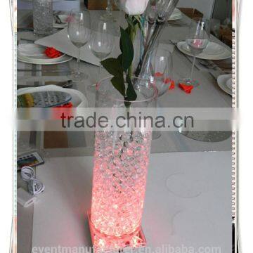 New Square RGB Led Base Light Glass Vases Wedding Centerpiece photo-3