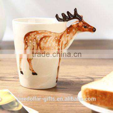 3D Hand-painted Animal Ceramic Cup