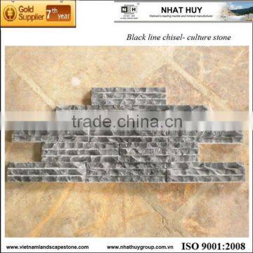 Black marble line chiseled - wall cladding 1