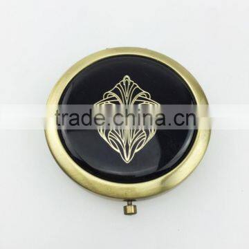 Hot Sale Metal Bronze Make up Mirror With Epoxy Sticker photo-3