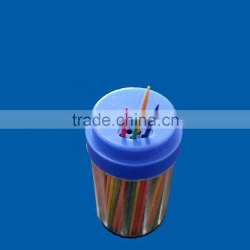 300pcs wooden colored toothpicks