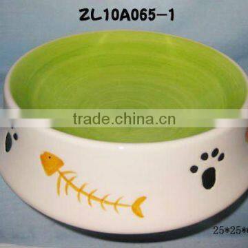 Ceramic pet bowl with little paw