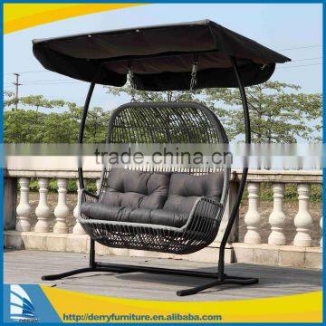 Patio Double seats hanging chair,garden rattan hammock,swing chair