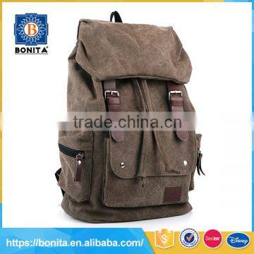 Wash cloth leisure camping travel khaki canvas backpack