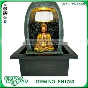 resin led tabletop home decor maitreya buddha fountain