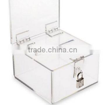 Source One Premium Clear Acrylic Display Donation Box - Ballot Box - Ticket Box - Suggestion Box - Locking Box (H-239) photo-2