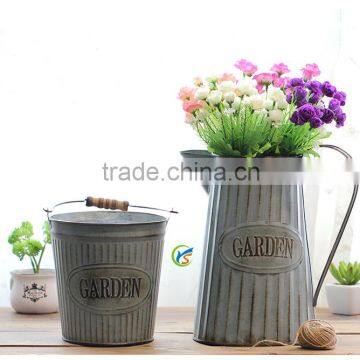 Zinc Galvanised Flower Pots Garden Planters