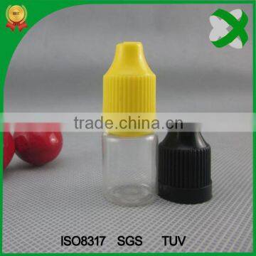 China manufacturer 5ml squeezable e-juice bottle with needle tips