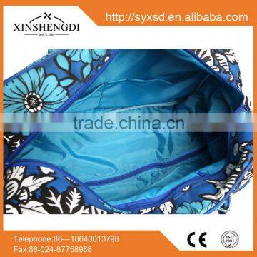 2016 Hot Bright Super Insulated Fabric 100% Cotton Quilted Women's Luggage Bag photo-3