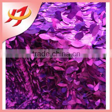 New arrival hot sale wedding taffeta purple leaf embroidered tablecloth