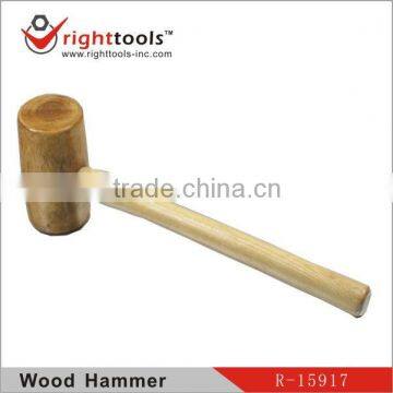 Wood mallet hammer with wood handle for industrial use