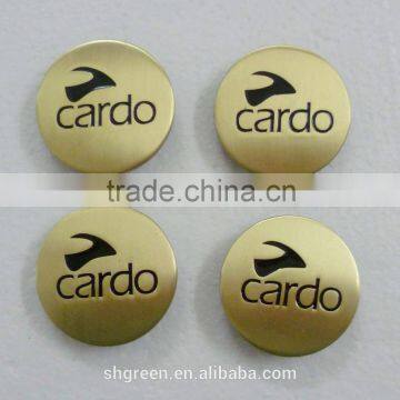 Engraving logo colored metal tag for clothing