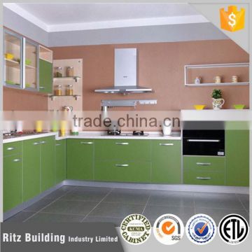 green high gloss lacquer upper kitchen cabinet modern design