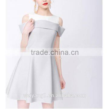 New Summer sexy women patchwork gray strapless dress prom cocktail party dress