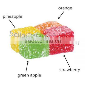 Individual Wrapped Sugar Coated Soft Jelly Cube Candy