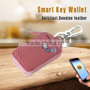 Small Mini GPS Security Bluetooth Genuine Leather Key Wallet Wholesale photo-3