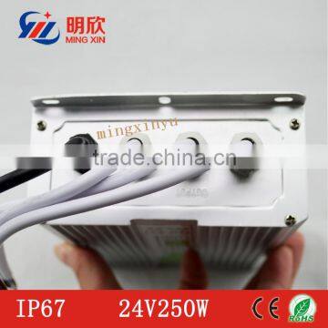 single output type 110v ,220v ac transformer 220v 24v waterproof 250w led driver