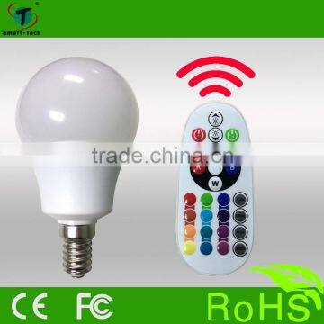 Factory direct sale IR remote RGBW bulbs with 3w rgb and 16 color bulbs