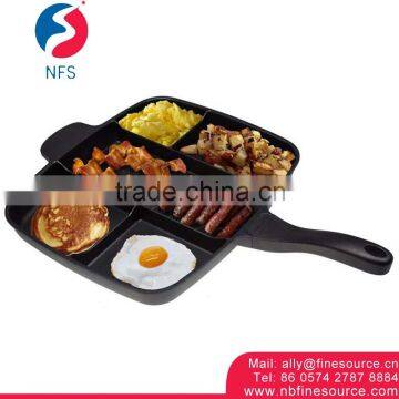 Ningbo Fine Source Sectioned Pan 5 Section Kitchen Skillet Square Master Divided Cooking Aluminum Grill Non Stick Frying Pan