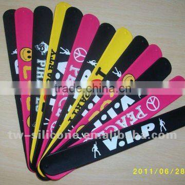 Bright Color Silicone Reflective Slap Bracelets