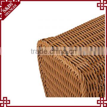Customized Hand Weaving Big Size Toy Laundry Storage Plastic Basket With Handle photo-6