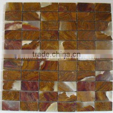 New Selling Attractive Style BROWN GOLDEN ONYX MOSAIC TILES COLLECTIONS photo-5