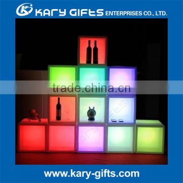 SQUARE LIGHT BOX GLOWING CUBE SEAT LED WINE BOX SHELF