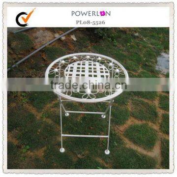 Antique white vintage metal top table