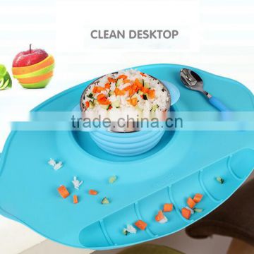 Portable Baby Antibacterial Waterproof Placemat with Sucker Dining Mat