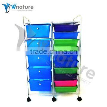 Plastic Storage trolley to storage drawers on wheels