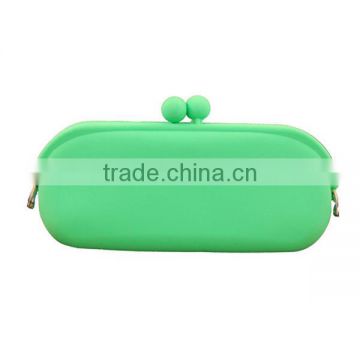 Stylish printing logo Silicone Small Change and Cosmetic Clutch Bag/silicone glasses pouch