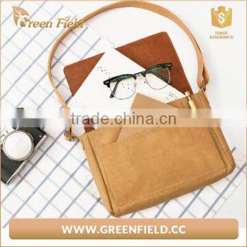 Environment Friendly Washable Karf Paper Bag,popular Brown Paper Women Cross Bady Shoulder Bag