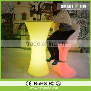 led lamp bar table and chairs / light up bar table / outdoor high top bar tables