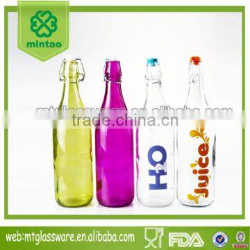 Colored wholesale glass water milk bottle with stopper
